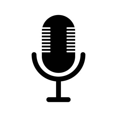 Modern mikrofon ikonu. Karaoke ikonu. Vektör.