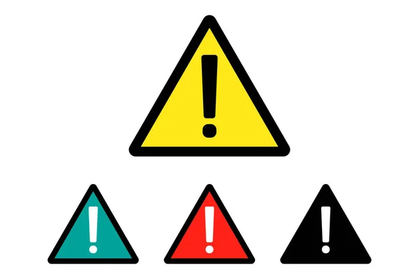 Iconos Advertencia Precaución Conjunto Signos Exclamación Vectores — Vector de stock