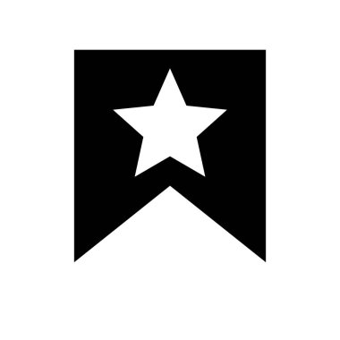 Yıldızlı bir yer iminin siluet simgesi. Vektör.