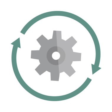 Dişliler ve dönen oklar. Güncelleme ve yenileme. Vektörler.