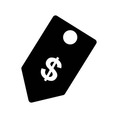 Üzerinde dolar yazılı etiket simgesi. Vektör.