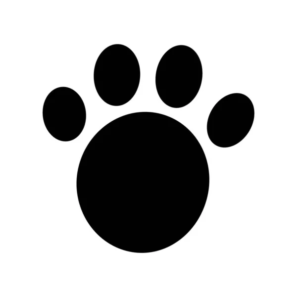 Paw Print Silhouette 아이콘 고양이같은 동물의 발자국 Vector — 스톡 벡터