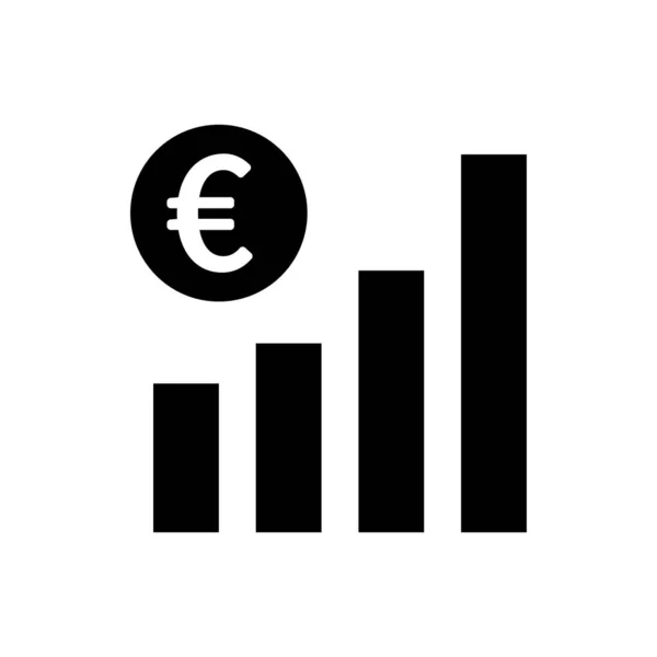 Ikona Wykresu Euro Słupka Wzrost Cen Euro Wektor — Wektor stockowy