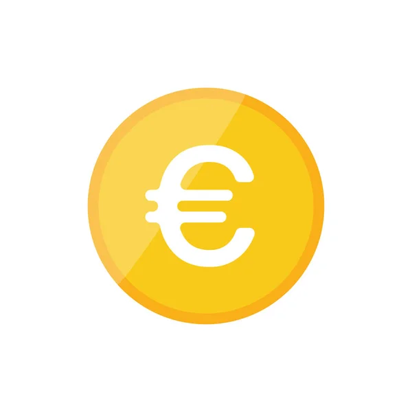 Błyszcząca Ikona Monety Euro Pieniądze Waluta Wektory — Wektor stockowy