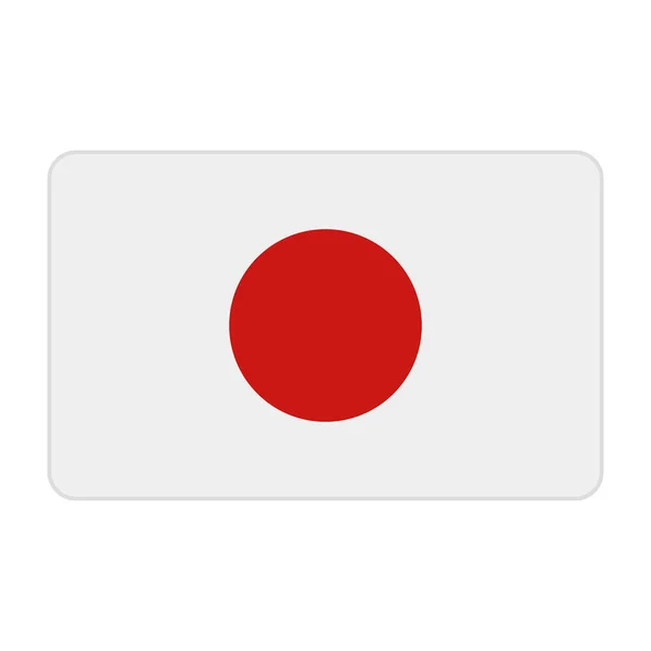 Ікона Японського Прапора Азіатські Країни Вектор — стоковий вектор