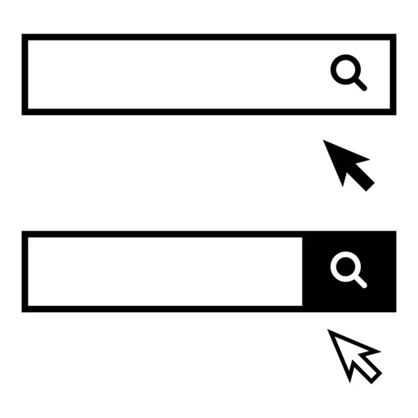 为搜索栏和鼠标光标设置的一组图标 可编辑向量 — 图库矢量图片