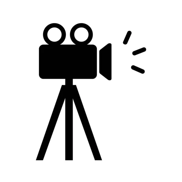 Cinema Camera Tripod Icon Cinematography Vector — Stock Vector