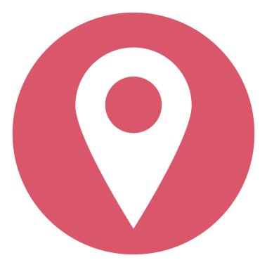 Yuvarlak harita iğne simgesi. Konum bilgisi ve mevcut konum. Vektörler.