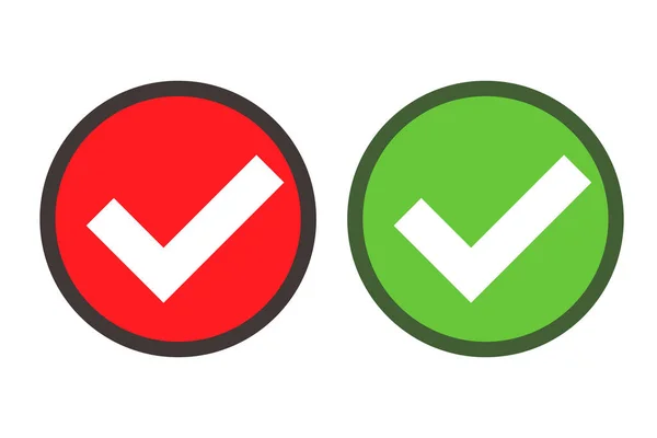 Conjunto Iconos Marcación Rojo Verde Vectores Editables — Vector de stock