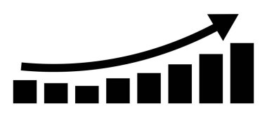 Çubuk grafik siluet simgesi. Satış rakamları. Düzenlenebilir vektör.