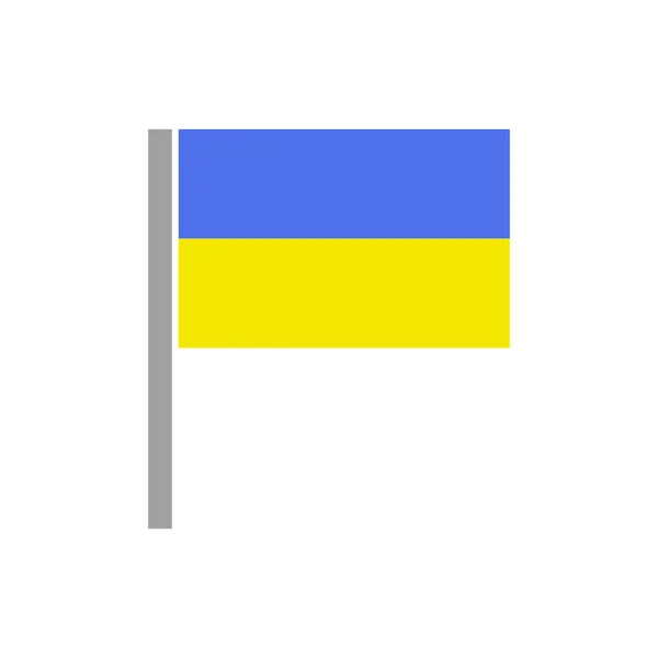 Bendera Ukraina Dengan Tiang Vektor - Stok Vektor