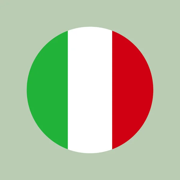 Круглая Иконка Итальянского Флага Зеленом Фоне Вектор — стоковый вектор