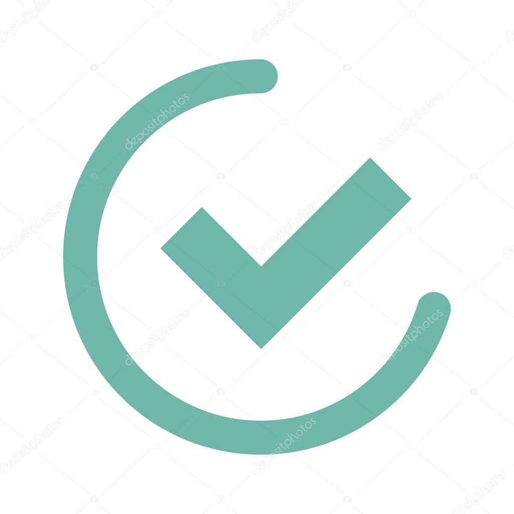 Check mark icon. Decision and authentication. Vector illustration.