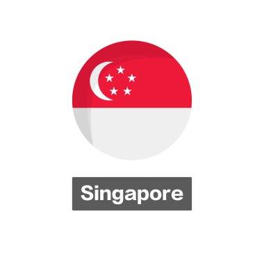 Modern, yuvarlak solist bayrağı. Güneydoğu Asya ülkesi. Vektör.