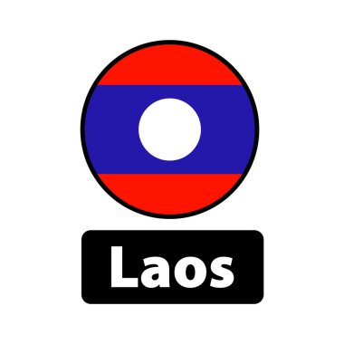 Laos ulusal bayrağı. Düzenlenebilir vektörler.