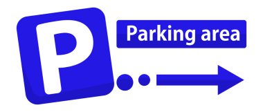 Park alanı logosu ve park işareti simgesi. Vektör.