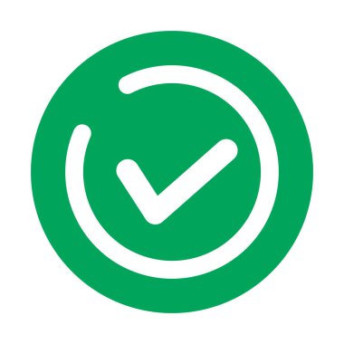 Yuvarlak kontrol işareti simgesi. Pozitiflik ya da anlaşma. Vektörler.