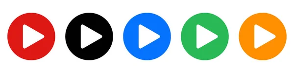 再生ボタンのアイコンセット ビデオと音楽の再生 編集可能なベクトル — ストックベクタ