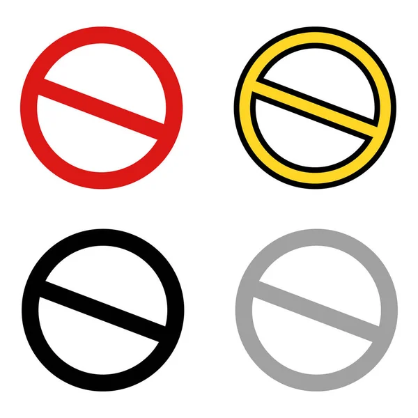 Une Interdiction Avertissement Arrêtez Les Icônes Signe Vecteurs — Image vectorielle