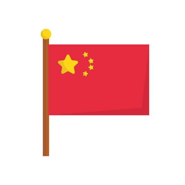 Çin Bayrağı Sırık Düzenlenebilir Vektörler — Stok Vektör