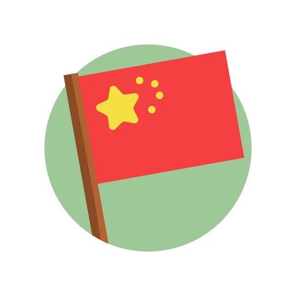 Düz Dizaynlı Çin Bayrağı Düzenlenebilir Vektörler — Stok Vektör
