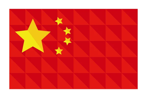 Bloklardan Oluşan Modern Bir Çin Bayrağı Vektör — Stok Vektör