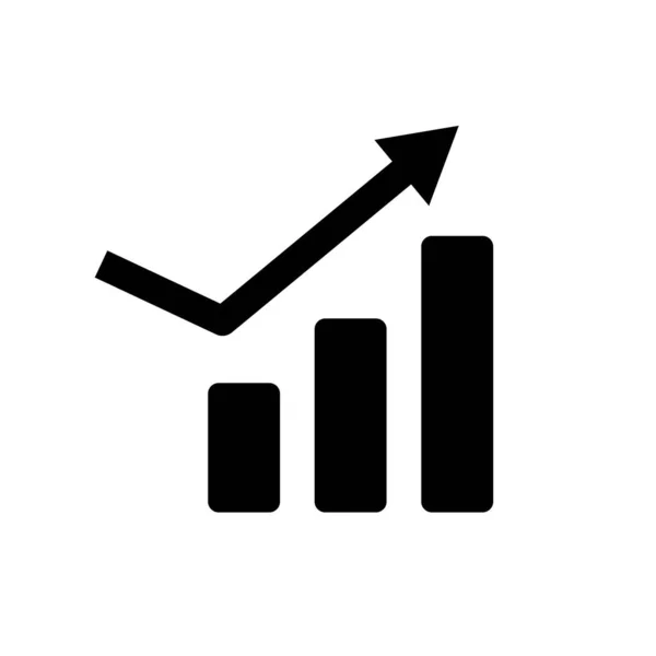 Gráfico Barras Con Rebotes Flechas Ascendentes Gráfico Vectores — Vector de stock