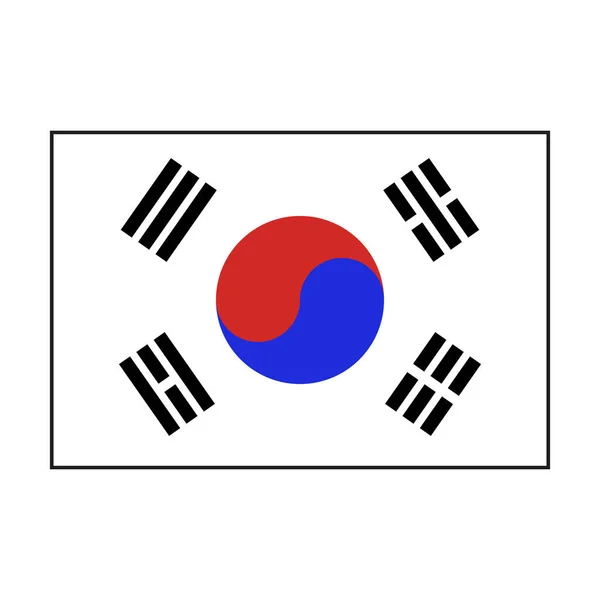 Kore Bayrağı Doğu Asya Ülkesi Vektör — Stok Vektör