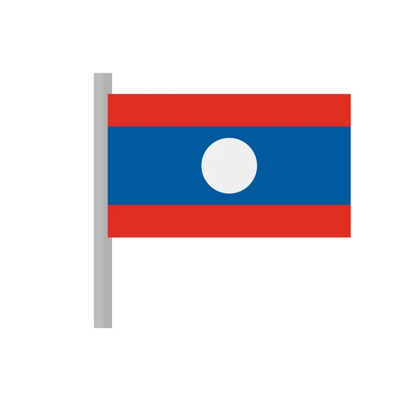 Laos Flagga Och Stolpe Redigerbara Vektorer — Stock vektor