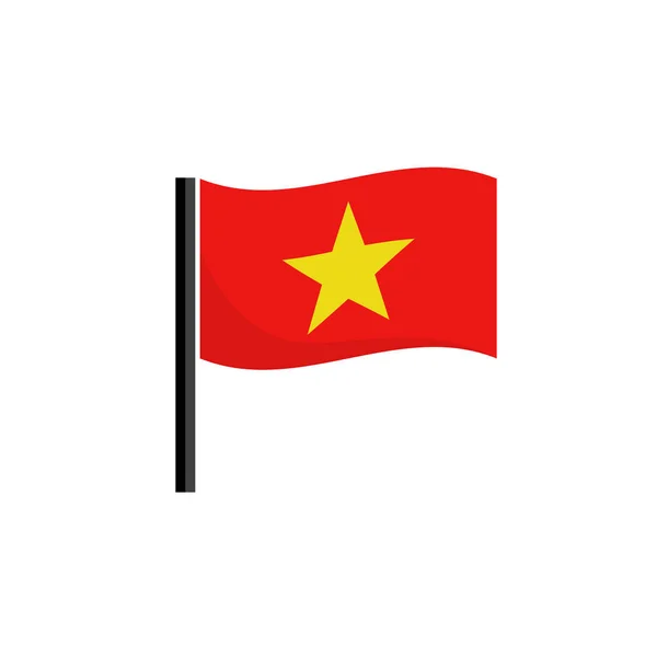 Een Fladderende Vietnamese Vlag Bewerkbare Vectoren — Stockvector