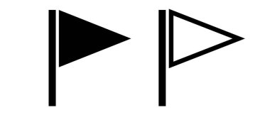 Bayrak siluet simgesi seti. Pennant. Vektör.