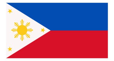 Filipinler bayrağı. Güneydoğu Asya 'da bir ülke. Düzenlenebilir vektörler.