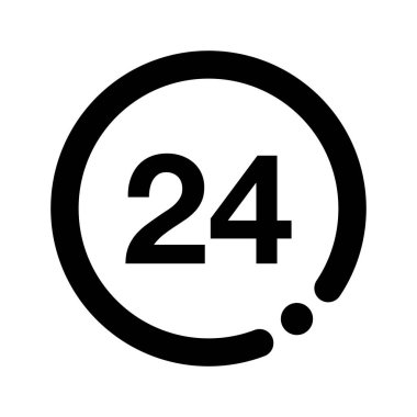 24 saat işareti. Düzenlenebilir vektörler.