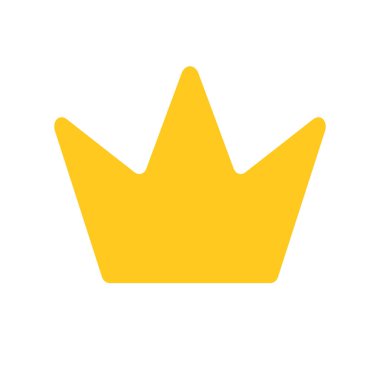 Basit bir taç simgesi. Sıralama ve kral simgeleri. Vektörler.