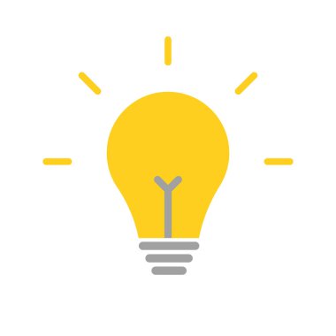 Ampul vektör simgesi. Yaratıcı düşünce, fikirler.