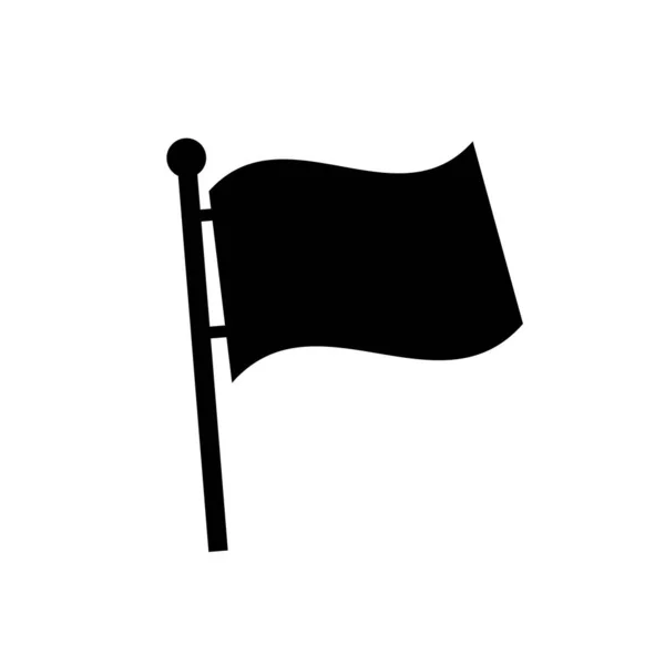 Fladdrande Flagga Siluett Ikon Redigerbar Vektor — Stock vektor