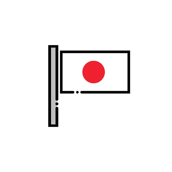 Сучасна Ікона Японського Прапора Відповідний Вектор — стоковий вектор