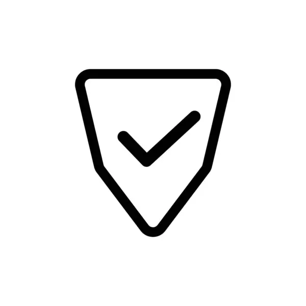 Ícone Vetor Marca Verificação Escudo —  Vetores de Stock