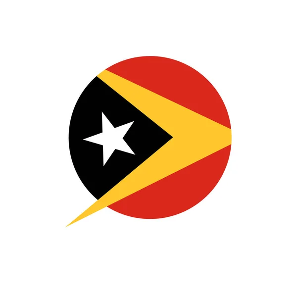 Kulatá Vlajka Východního Timoru Jihovýchodní Asie Vektory — Stockový vektor