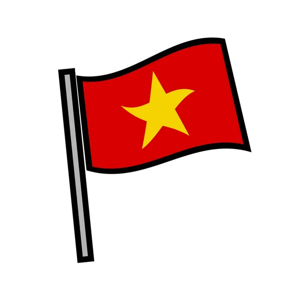 Bandera Vietnamita Moderna Ondeando Vector — Vector de stock