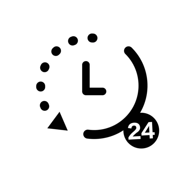 Icono Del Reloj Horas Abierto Las Horas Del Día Vector — Vector de stock