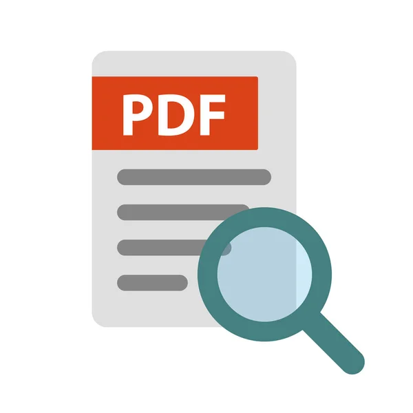 Pdf Document Controleren Verificatie Van Zakelijke Documenten Pdf Pictogrammen Vergrootglas — Stockvector