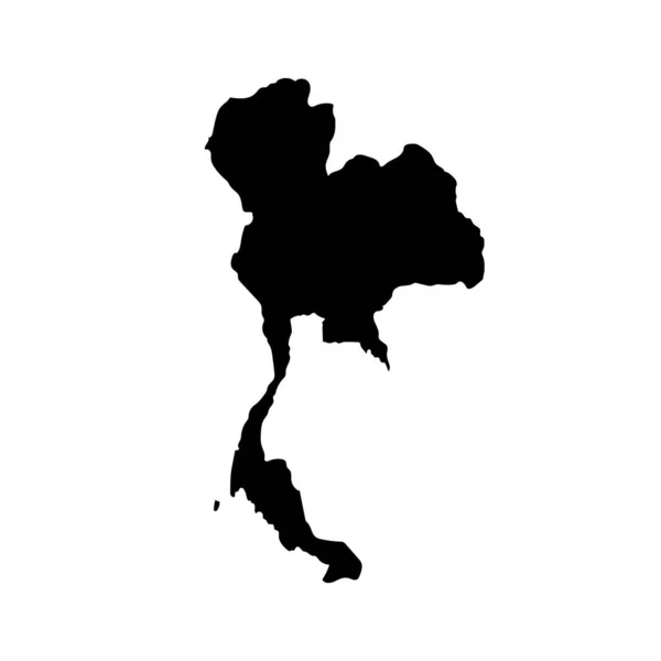 Mapa Silhueta Tailândia Continente Tailândia Vectores —  Vetores de Stock