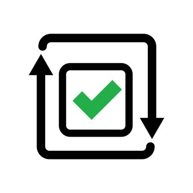 İşaretleme kutusu ve dönen ok simgeleri, düzenlenebilir vektörler.