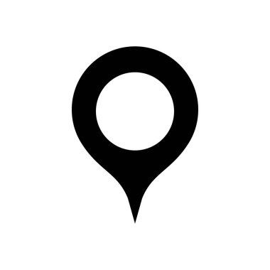 Harita iğne silueti simgesi. Konum bilgisi görüntüsü. Düzenlenebilir vektörler.