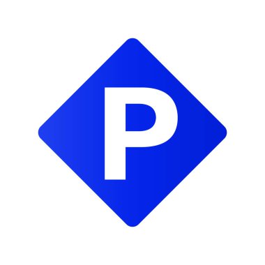 Elmas şeklinde bir park işareti. Araba park etmek. Düzenlenebilir vektörler.