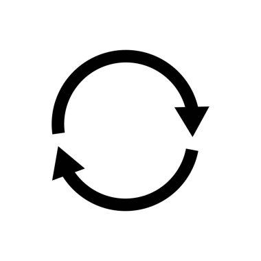 Yenile ve doldur. Geri dönüşüm sembolü. Simgeyi yeniden başlat. Vektörler.