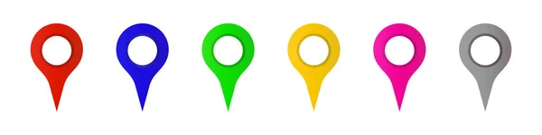 Eine Reihe Von Nadelsymbolen Auf Einer Landkarte Standortbestimmung Und Aktueller — Stockvektor