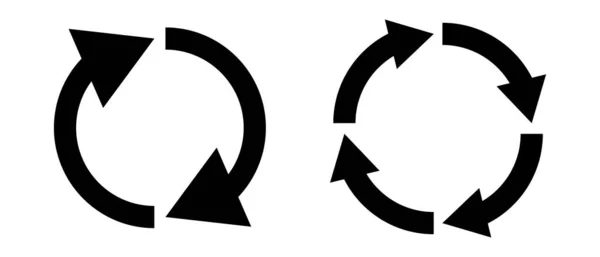 Vernieuwen Herladen Een Set Pijltjes Pictogrammen Voor Synchronisatie Reboot Draaipijlen — Stockvector