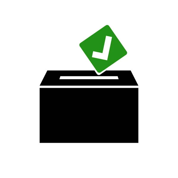 Ballot Box Vinkje Pictogram Verkiezingen Stemmen Enquêtes Vectoren — Stockvector